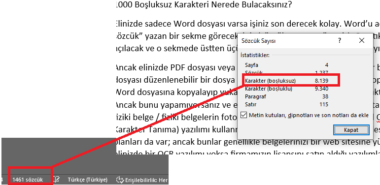 1000 karakter nereden bulunur