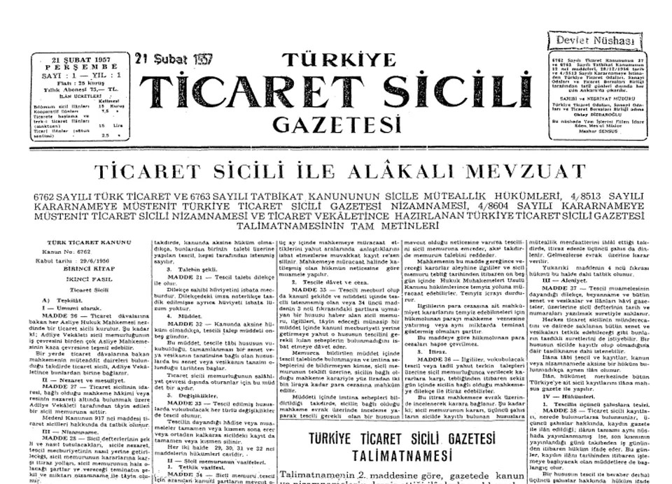 Ticaret Sicili Gazetesi Çevirisi